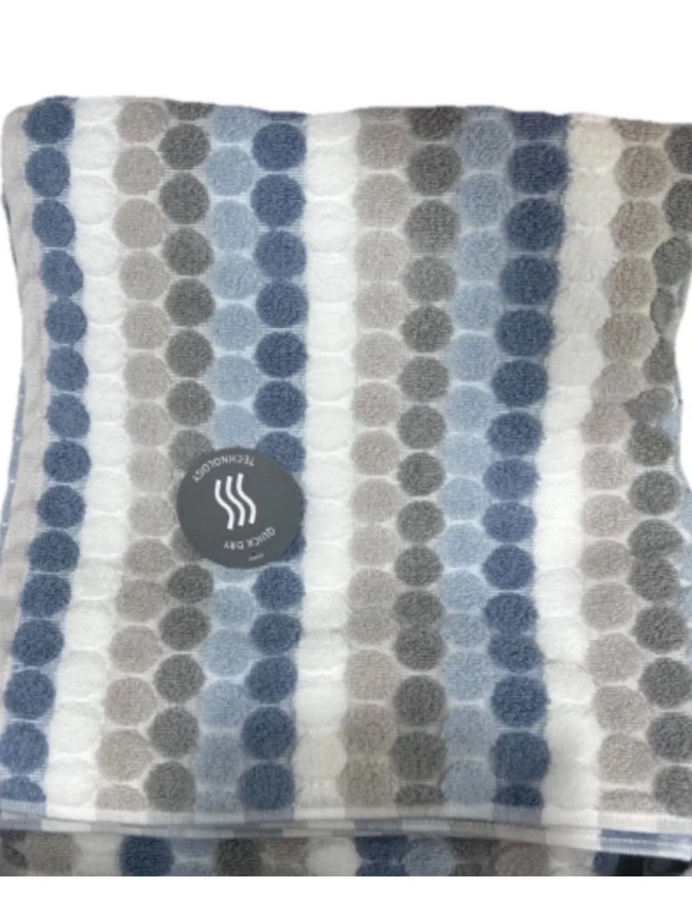 Soho Living Blue, White and Gray Soft and Durable Quick Dry Bath Towels Set of 2